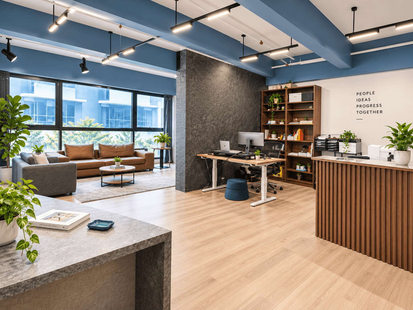YTE Group office lounge, workstation and reception area